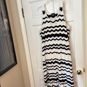 Lane Bryant Black and White Striped Sleeveless Sweater Dress size 22/24